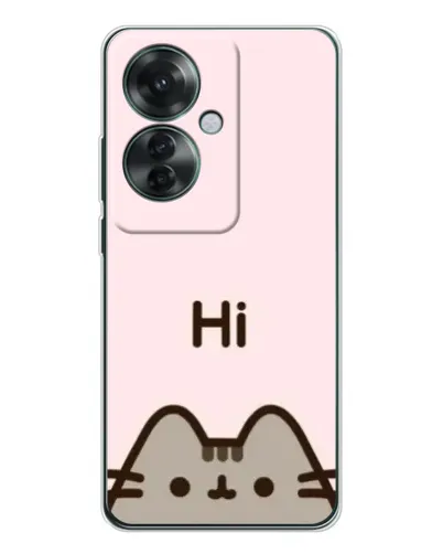 Чехол для OPPO Reno 11F с картинкой «Пушин говорит Hi» Чехол для OPPO Reno 11F с картинкой «Пушин говорит Hi»