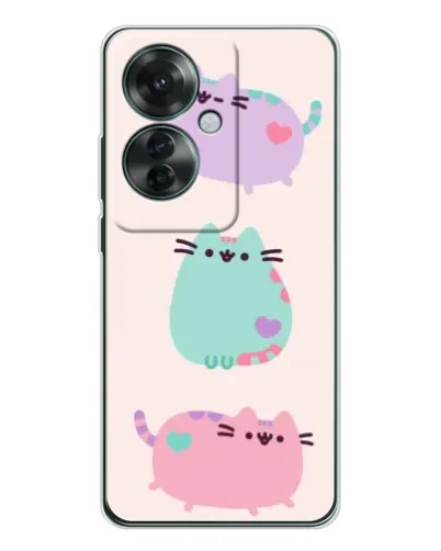 Чехол для OPPO Reno 11F с картинкой «Pusheen трио» Чехол для OPPO Reno 11F с картинкой «Pusheen трио»