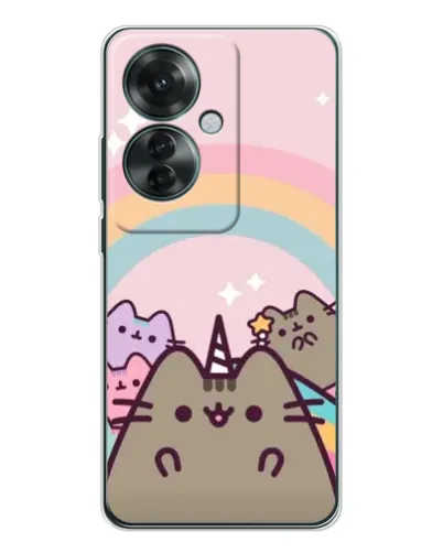 Чехол для OPPO Reno 11F с картинкой «Единорог Pusheen» Чехол для OPPO Reno 11F с картинкой «Единорог Pusheen»