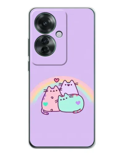 Чехол для OPPO Reno 11F с картинкой «Радужные Пушины» Чехол для OPPO Reno 11F с картинкой «Радужные Пушины»