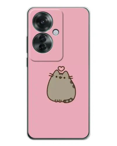 Чехол для OPPO Reno 11F с картинкой «Pusheen сердце» Чехол для OPPO Reno 11F с картинкой «Pusheen сердце»