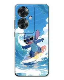 Чехол для OPPO Reno 11F с картинкой «Стич на волне»