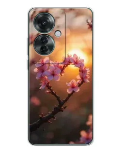 Чехол для OPPO Reno 11F с картинкой «Розовый цвет сердце на фоне заката» Чехол для OPPO Reno 11F с картинкой «Розовый цвет сердце на фоне заката»