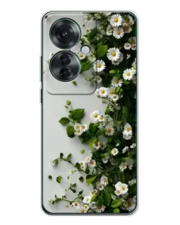 Чехол для OPPO Reno 11F с картинкой «Ветка мелких белых цветов» Чехол для OPPO Reno 11F с картинкой «Ветка мелких белых цветов»