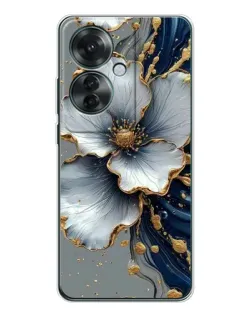 Чехол для OPPO Reno 11F с картинкой «Белый цветок и золотой флюид» Чехол для OPPO Reno 11F с картинкой «Белый цветок и золотой флюид»