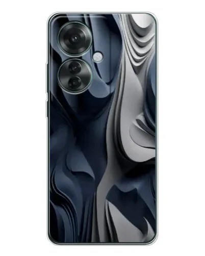 Чехол для OPPO Reno 11F с картинкой «Объемные синие складки»
