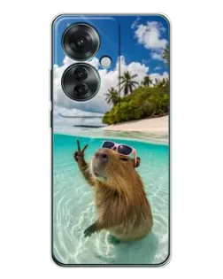 Чехол для OPPO Reno 11F с картинкой «Капибара на море» Чехол для OPPO Reno 11F с картинкой «Капибара на море»