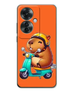 Чехол для OPPO Reno 11F с картинкой «Капибара на скутере» Чехол для OPPO Reno 11F с картинкой «Капибара на скутере»