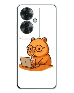 Чехол для OPPO Reno 11F с картинкой «Капибара с ноутбуком» Чехол для OPPO Reno 11F с картинкой «Капибара с ноутбуком»
