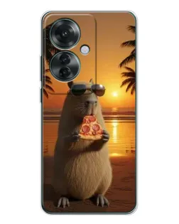 Чехол для OPPO Reno 11F с картинкой «Капибара с пиццей» Чехол для OPPO Reno 11F с картинкой «Капибара с пиццей»