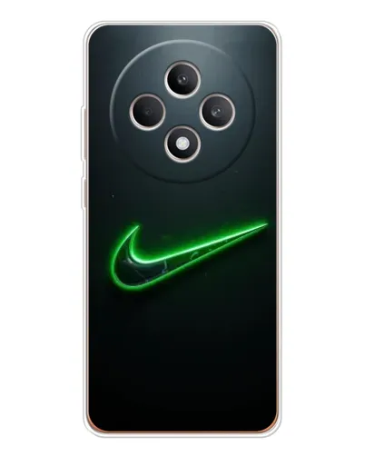 Чехол для OPPO Reno 12 F с картинкой «Неоновый контур Nike»