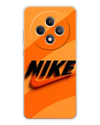 Чехол для OPPO Reno 12 F с картинкой «Оранжевый драйв Nike»
