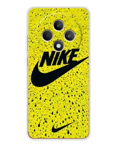 Чехол для OPPO Reno 12 F с картинкой «Желтый текстурный Nike»