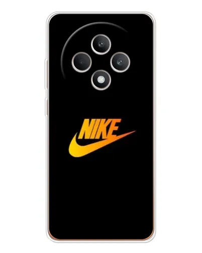 Чехол для OPPO Reno 12 F с картинкой «Золотой логотип Nike»