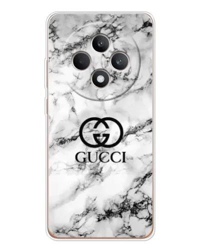 Чехол для OPPO Reno 12 F с картинкой «Gucci — мраморный шик»