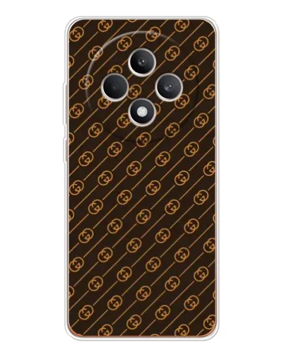 Чехол для OPPO Reno 12 F с картинкой «Gucci — золотые диагонали»