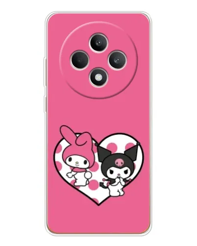Чехол для OPPO Reno 12 F с картинкой «Kuromi и My Melody»