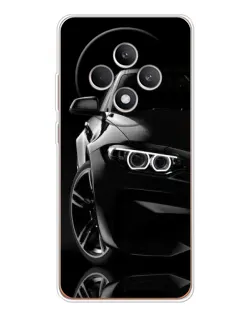 Чехол для OPPO Reno 12 F с картинкой «Черная BMW — профиль»