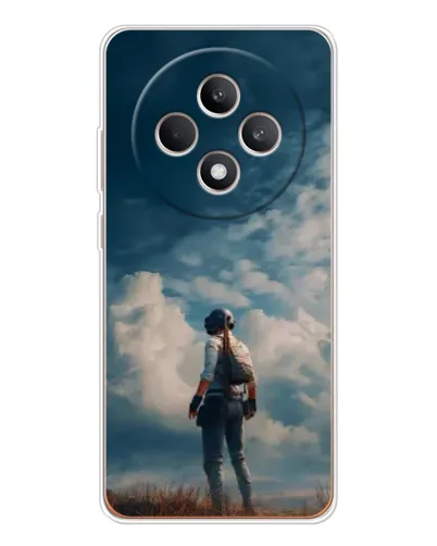 Чехол для OPPO Reno 12 F с картинкой «Герой PUBG на скале»