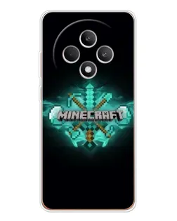 Чехол для OPPO Reno 12 F с картинкой «Minecraft Diamond лого»
