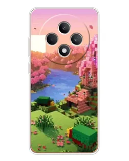 Чехол для OPPO Reno 12 F с картинкой «Розовое дерево Minecraft»
