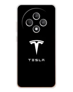 Чохол для OPPO Reno 12 F з картинкою «Tesla White Logo»