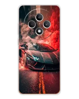 Чехол для OPPO Reno 12 F с картинкой «Lamborghini красный дым»