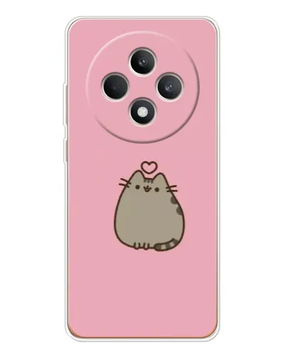 Чехол для OPPO Reno 12 F с картинкой «Pusheen сердце»