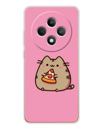 Чехол для OPPO Reno 12 F с картинкой «Пушин с пиццей»