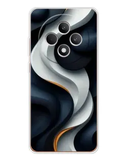 Чехол для OPPO Reno 12 F с картинкой «Объемные черно-белые ленты» Чехол для OPPO Reno 12 F с картинкой «Объемные черно-белые ленты»