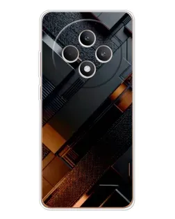 Чехол для OPPO Reno 12 F с картинкой «Черные геометрические блоки»
