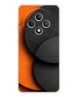 Чехол для OPPO Reno 12 F с картинкой «Геометрия оранжевых кругов»