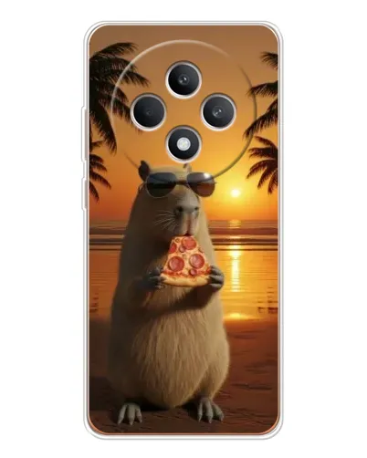 Чехол для OPPO Reno 12 F с картинкой «Капибара с пиццей» Чехол для OPPO Reno 12 F с картинкой «Капибара с пиццей»