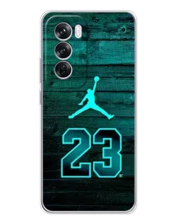Чехол для OPPO Reno 12 Pro с картинкой «Jordan Cyan 23»