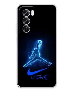 Чехол для OPPO Reno 12 Pro с картинкой «Jordan Neon Blue»