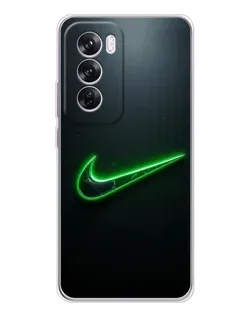Чехол для OPPO Reno 12 Pro с картинкой «Неоновый контур Nike»