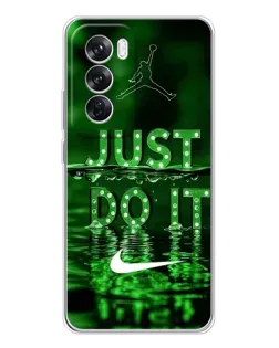 Чехол для OPPO Reno 12 Pro с картинкой «Зеленый неоновый Nike»