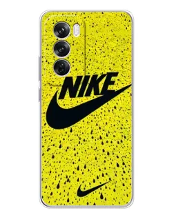 Чехол для OPPO Reno 12 Pro с картинкой «Желтый текстурный Nike»