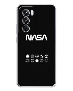 Чехол для OPPO Reno 12 Pro с картинкой «NASA — технический принт»