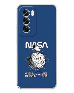 Чехол для OPPO Reno 12 Pro с картинкой «NASA — лунная миссия»