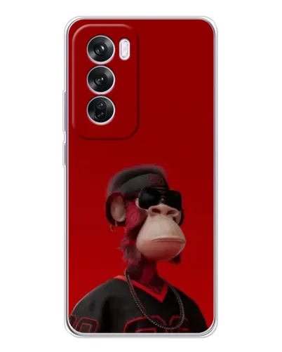 Чехол для OPPO Reno 12 Pro с картинкой «Bored Ape в красном» Чехол для OPPO Reno 12 Pro с картинкой «Bored Ape в красном»