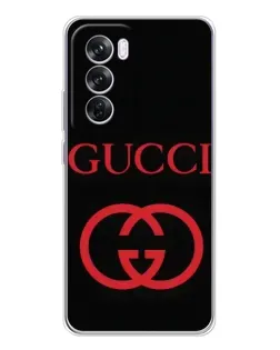 Чехол для OPPO Reno 12 Pro с картинкой «Gucci — красный логотип»