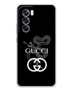 Чехол для OPPO Reno 12 Pro с картинкой «Gucci — серебряная змея»