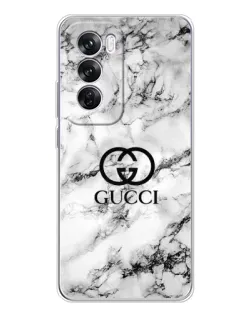 Чехол для OPPO Reno 12 Pro с картинкой «Gucci — мраморный шик»