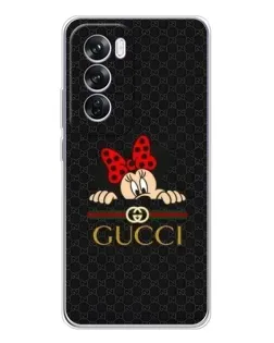 Чехол для OPPO Reno 12 Pro с картинкой «Минни Маус Gucci — черный»