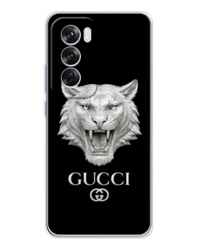 Чехол для OPPO Reno 12 Pro с картинкой «Gucci — серебряный лев» Чехол для OPPO Reno 12 Pro с картинкой «Gucci — серебряный лев»