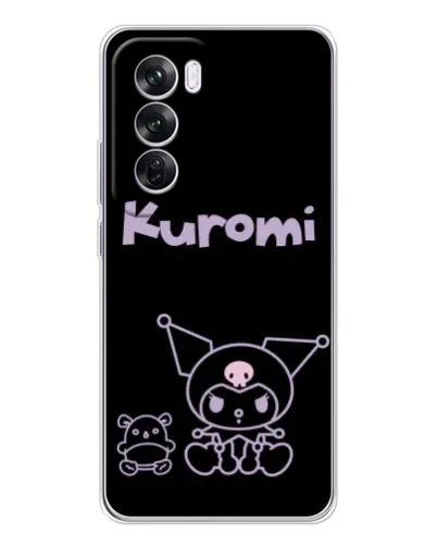 Чехол для OPPO Reno 12 Pro с картинкой «Kuromi — черный минимализм» Чехол для OPPO Reno 12 Pro с картинкой «Kuromi — черный минимализм»