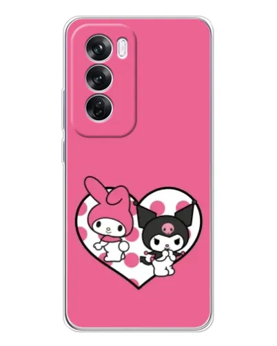 Чехол для OPPO Reno 12 Pro с картинкой «Kuromi и My Melody» Чехол для OPPO Reno 12 Pro с картинкой «Kuromi и My Melody»