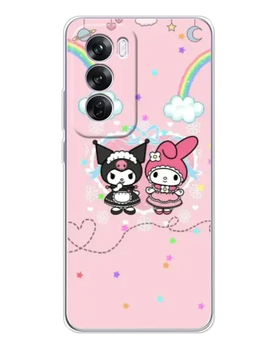 Чехол для OPPO Reno 12 Pro с картинкой «My Melody и Kuromi» Чехол для OPPO Reno 12 Pro с картинкой «My Melody и Kuromi»