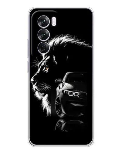 Чехол для OPPO Reno 12 Pro с картинкой «BMW и лев» Чехол для OPPO Reno 12 Pro с картинкой «BMW и лев»